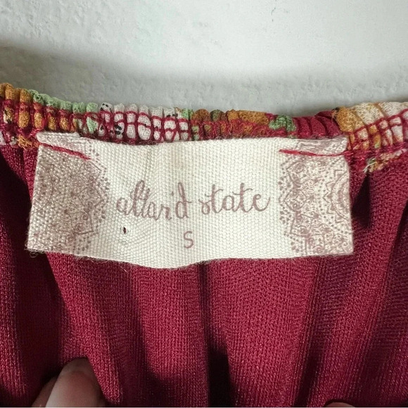 Altar'd State Womens Floral Maxi Dress Short Sleeve Off the Shoulder Lined Small - Picture 3 of 11